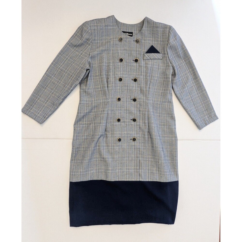 J.P. Woman Blue Plaid Size 18 Women's Dress Vintage